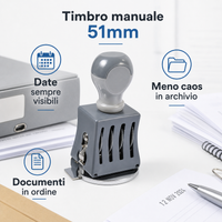 Timbro data manuale 51mm per ordine e tracciabilità quotidiana