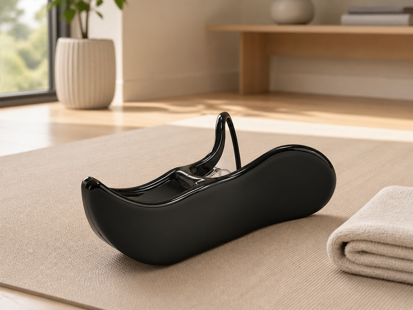 Trainer cosce Hip Clip in contesto home fitness pulito