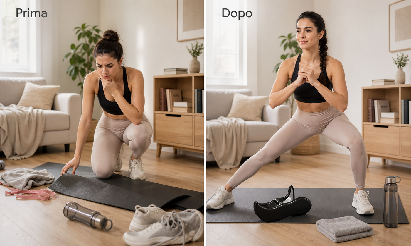 Prima e dopo: routine gambe con trainer cosce Hip Clip