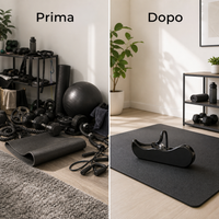 Prima e dopo: spazio allenamento compatto con Hip Clip